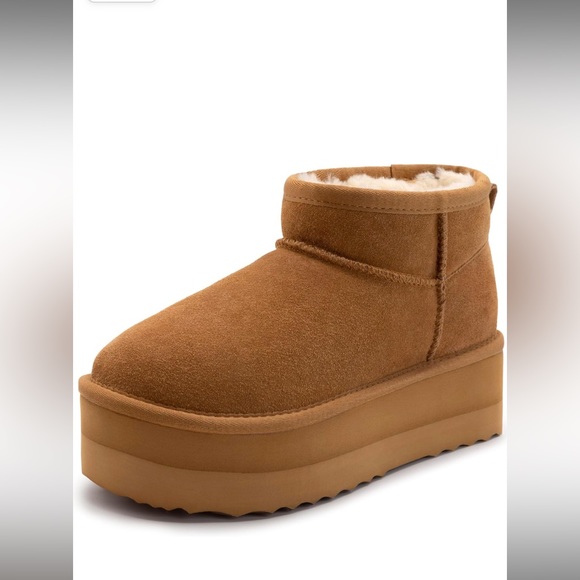 Xiakolaka Women's Classic Platform Mini Boots Winter Suede Anti-Slip Ankle.  NWT - Picture 4 of 13